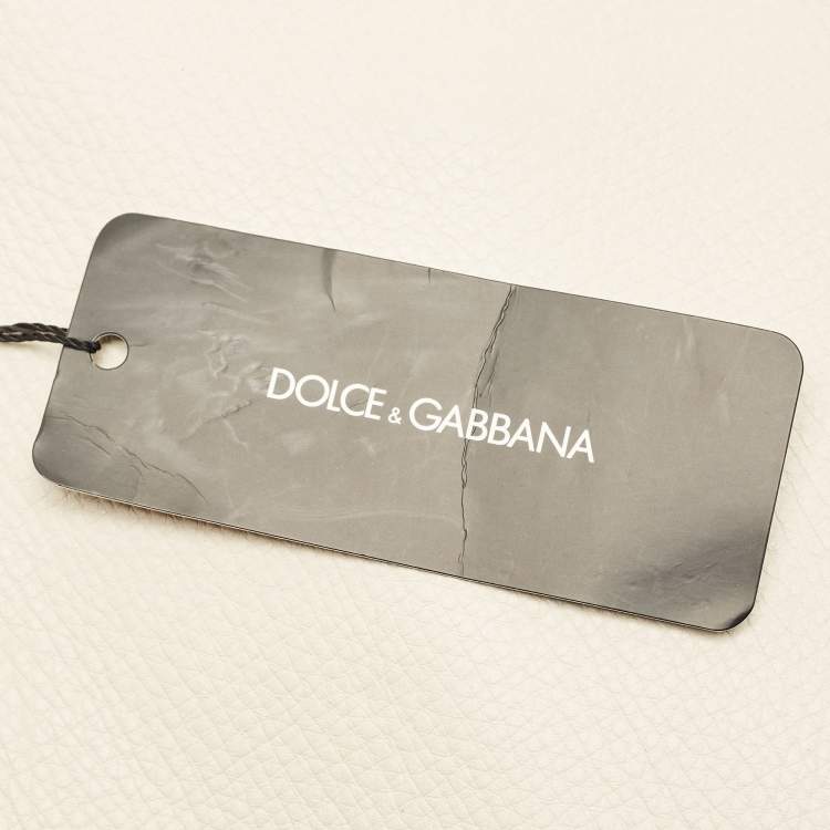 Pre Owned Dolce & Gabbana White Leather Large Miss Sicily Top Handle Bag