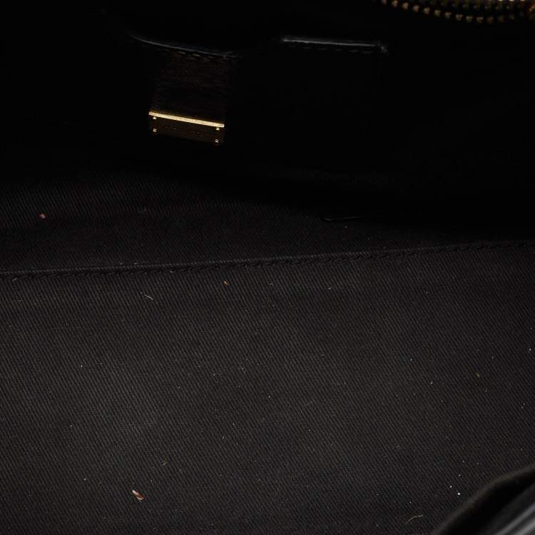 Pre Owned Dolce & Gabbana Green/Black Leopard Print Coated Canvas Medium Miss Sicily Top Handle Bag