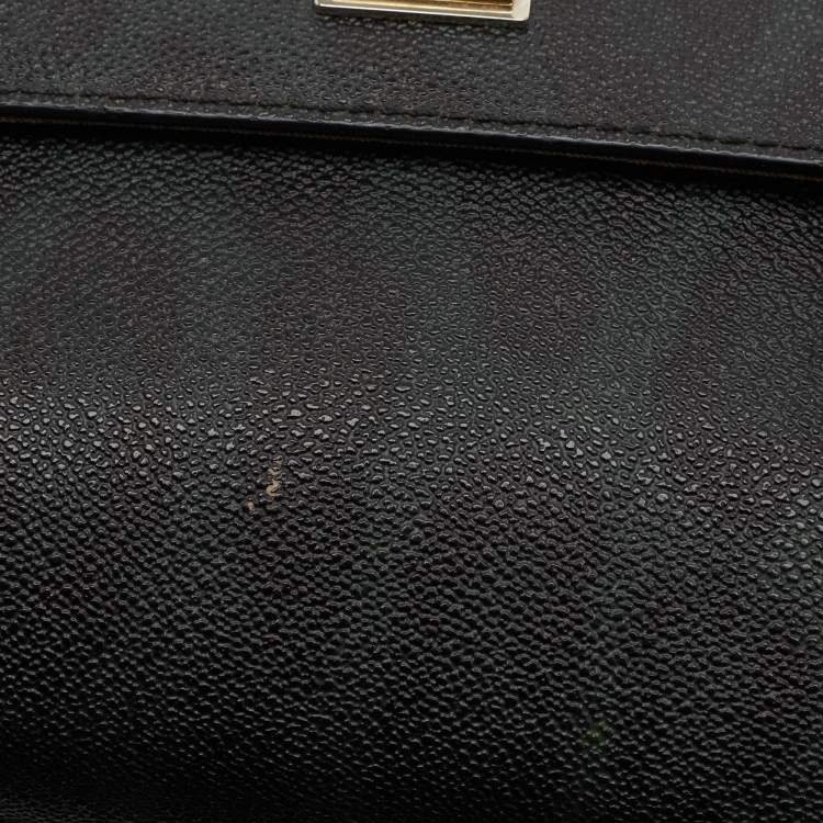 Pre Owned Dolce & Gabbana Green/Black Leopard Print Coated Canvas Medium Miss Sicily Top Handle Bag