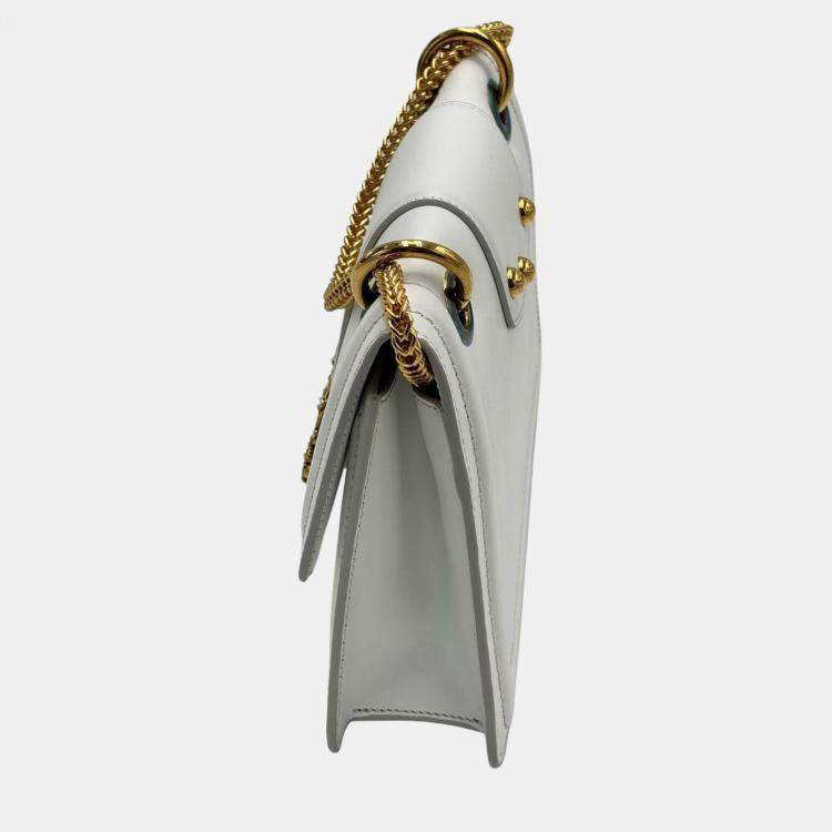 Pre Owned Dolce & Gabbana White Amore Leather DG Amore Bag