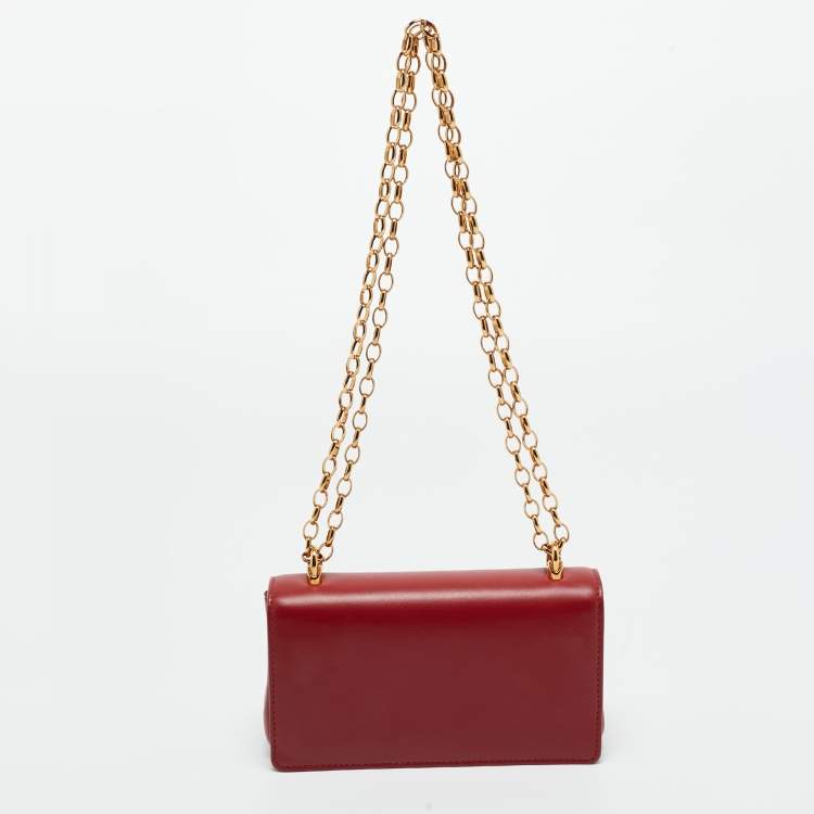 Pre Owned Dolce & Gabbana Red Leather DG Girls Phone Bag