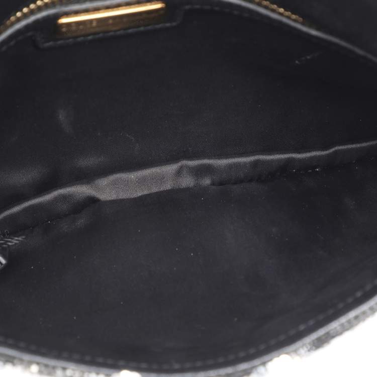Pre Owned Dolce & Gabbana Silver Sequins Miss Charles Shoulder Bag