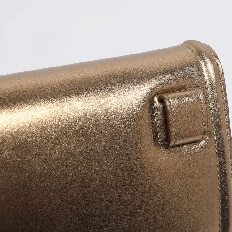 Pre Owned Dolce & Gabbana Gold Leather Devotion Belt Bag