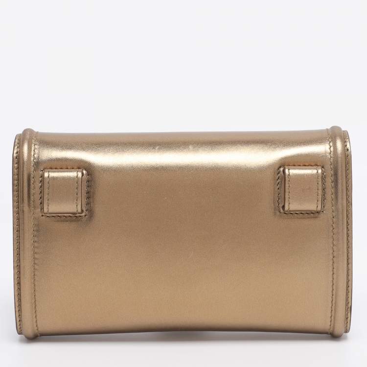 Pre Owned Dolce & Gabbana Gold Leather Devotion Belt Bag