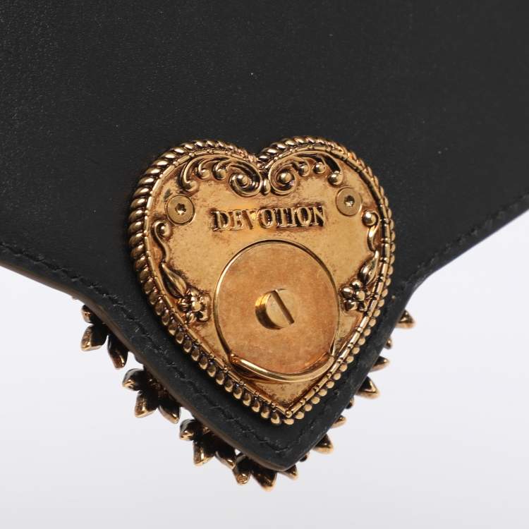 Pre Owned Dolce & Gabbana Gold Leather Devotion Belt Bag