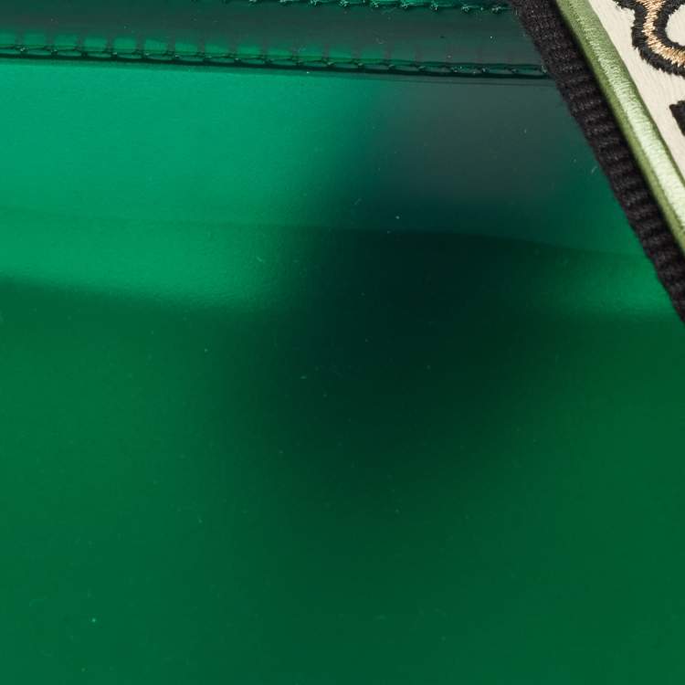 Pre Owned Dolce & Gabbana Green PVC Medium Miss Sicily Top Handle Bag