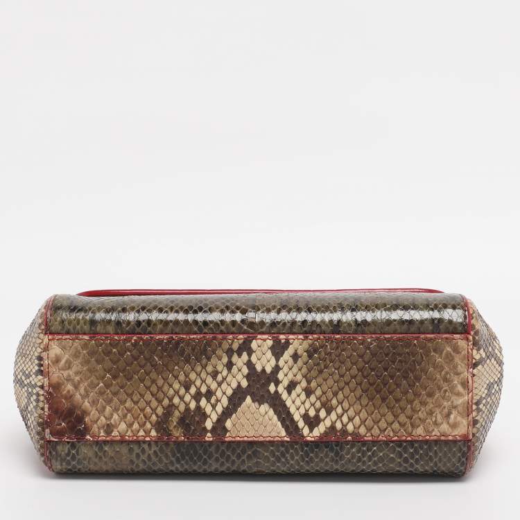 مملوكة مسبقًا Dolce & Gabbana Multicolor Mix Exotic Small Miss Sicily Top Handle Bag