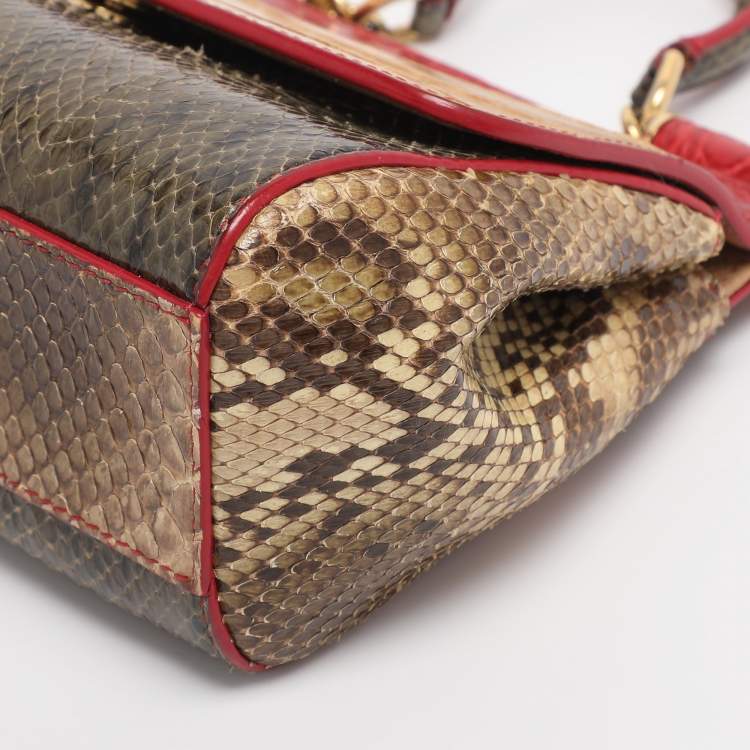 مملوكة مسبقًا Dolce & Gabbana Multicolor Mix Exotic Small Miss Sicily Top Handle Bag