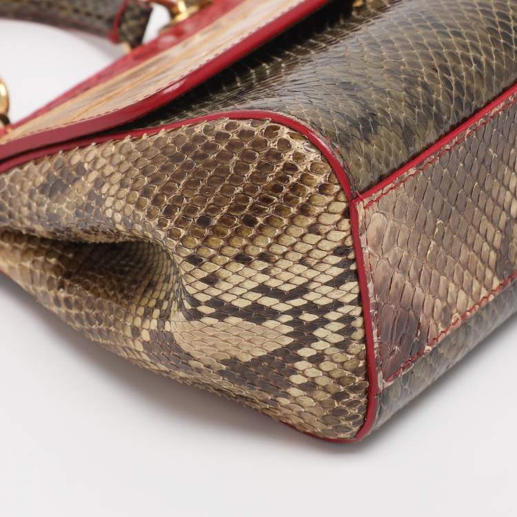 مملوكة مسبقًا Dolce & Gabbana Multicolor Mix Exotic Small Miss Sicily Top Handle Bag