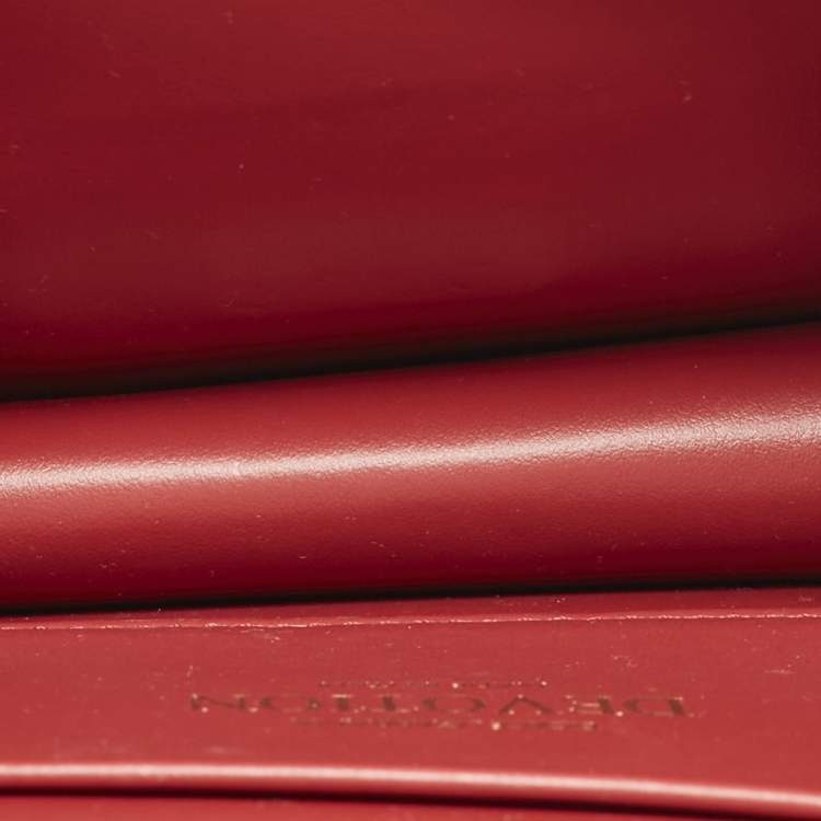 Pre Owned Dolce & Gabbana Red Leather Small Devotion Top Handle Bag