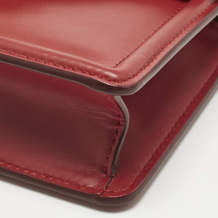 Pre Owned Dolce & Gabbana Red Leather Small Devotion Top Handle Bag