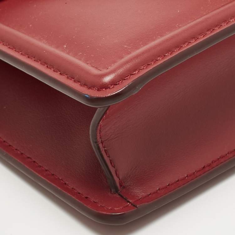 Pre Owned Dolce & Gabbana Red Leather Small Devotion Top Handle Bag