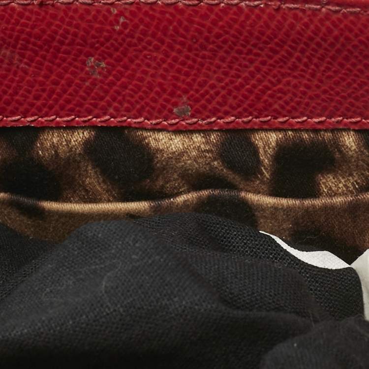 Pre Owned Dolce & Gabbana Red Leather Small Miss Sicily Bag