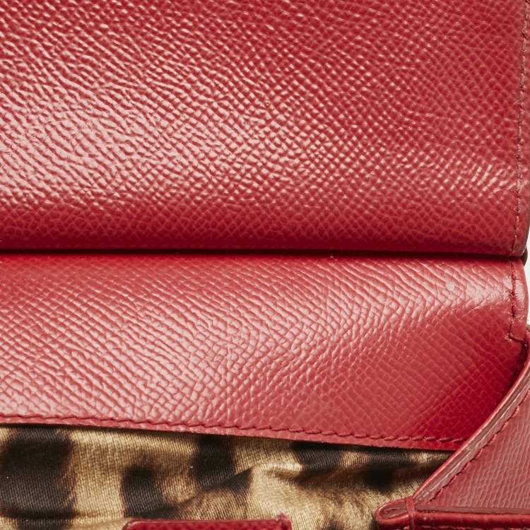 Pre Owned Dolce & Gabbana Red Leather Small Miss Sicily Bag