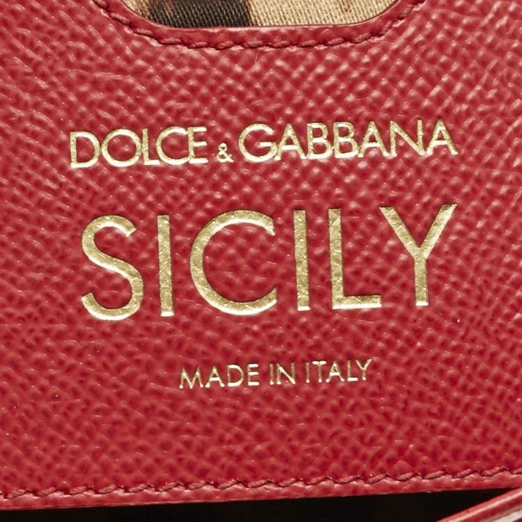 Pre Owned Dolce & Gabbana Red Leather Small Miss Sicily Bag
