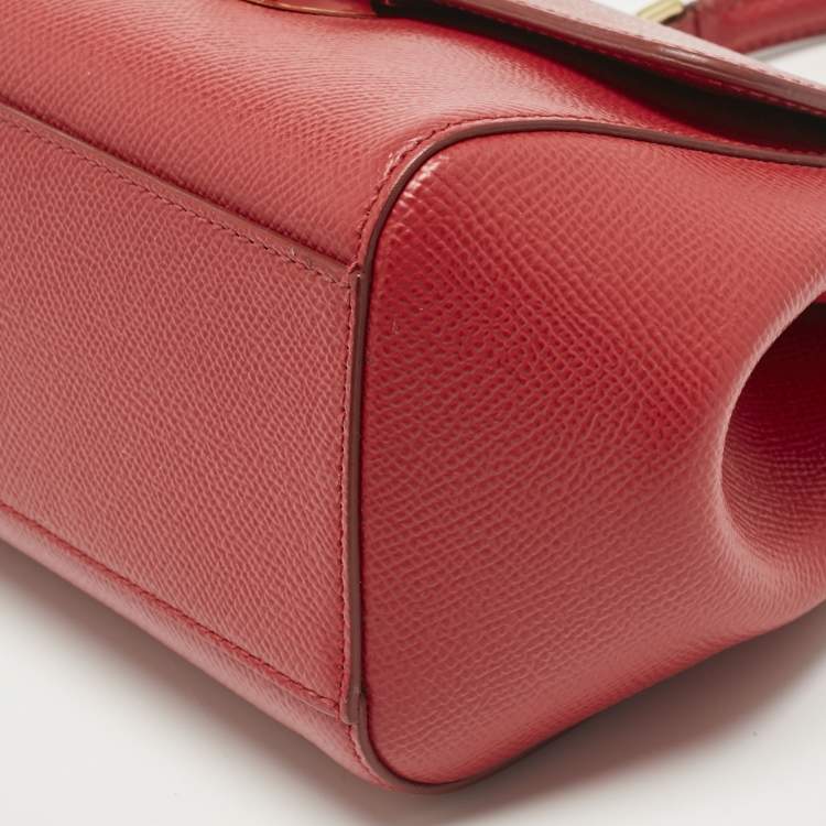 Pre Owned Dolce & Gabbana Red Leather Small Miss Sicily Bag