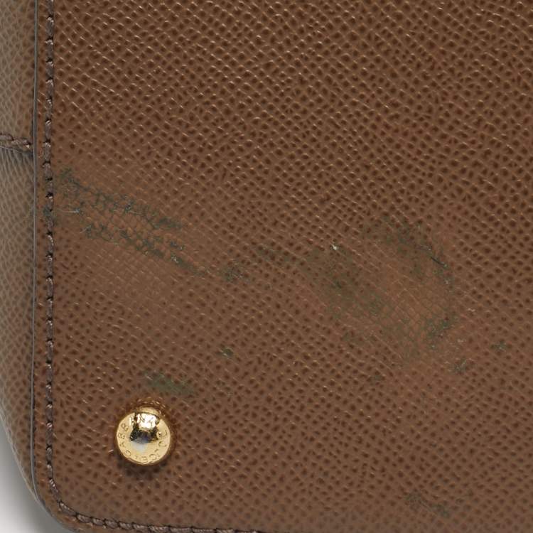 Pre Owned Dolce & Gabbana Dark Beige Leather Miss Escape Tote