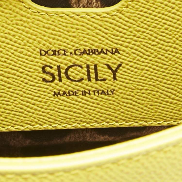 Pre Owned Dolce & Gabbana Yellow Leather Small Miss Sicily Top Handle Bag