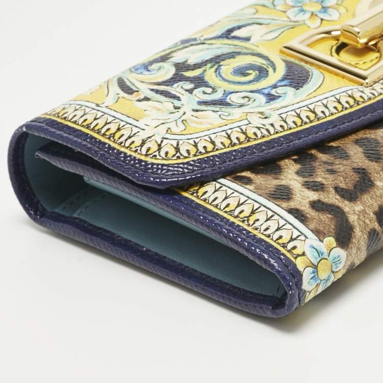 Pre Owned Dolce & Gabbana Multicolor Majolica Print Coated Canvas DG Continental Wallet