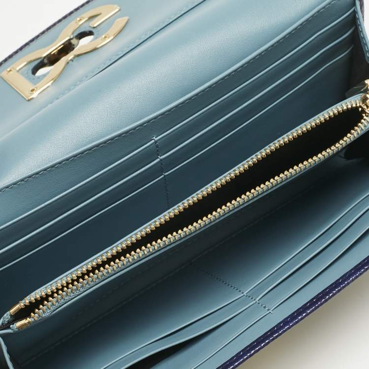 Pre Owned Dolce & Gabbana Multicolor Majolica Print Coated Canvas DG Continental Wallet