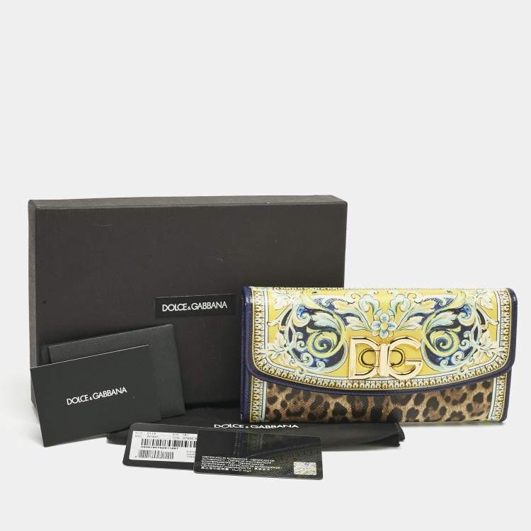 Pre Owned Dolce & Gabbana Multicolor Majolica Print Coated Canvas DG Continental Wallet