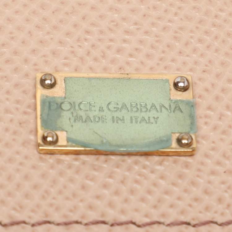 Pre Owned Dolce & Gabbana Beige Leather Miss Sicily Satchel