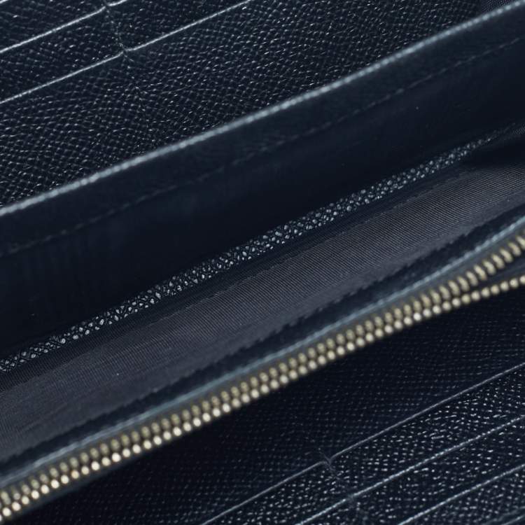 Pre Owned Dolce & Gabbana Black Leather Zip Around Wallet