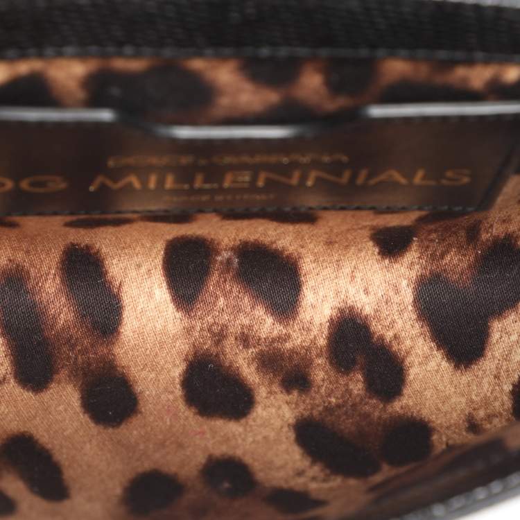 Pre Owned Dolce & Gabbana Black Lizard Embossed Leather DG Millennials Shoulder Bag