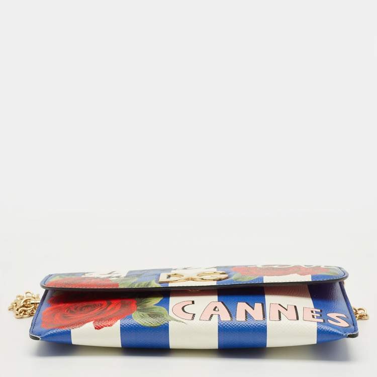 Pre Owned Dolce & Gabbana Multicolor Printed Leather Chain Clutch