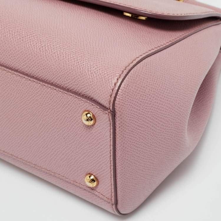 Pre Owned Dolce & Gabbana Lavender Leather Medium Miss Sicily Top Handle Bag