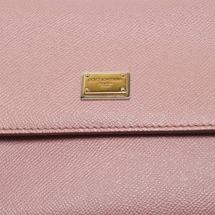 Pre Owned Dolce & Gabbana Lavender Leather Medium Miss Sicily Top Handle Bag