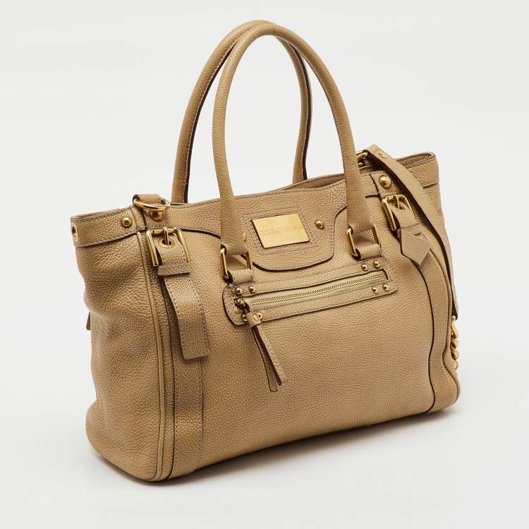 Pre Owned Dolce & Gabbana Beige Leather Miss Easy Way Boston Bag