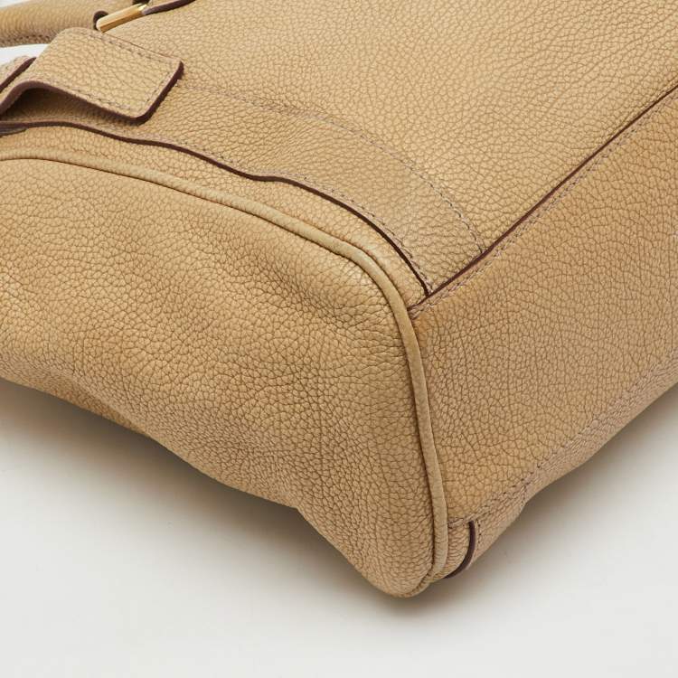 Pre Owned Dolce & Gabbana Beige Leather Miss Easy Way Boston Bag