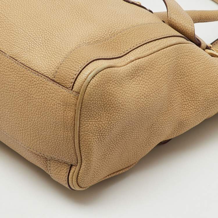 Pre Owned Dolce & Gabbana Beige Leather Miss Easy Way Boston Bag