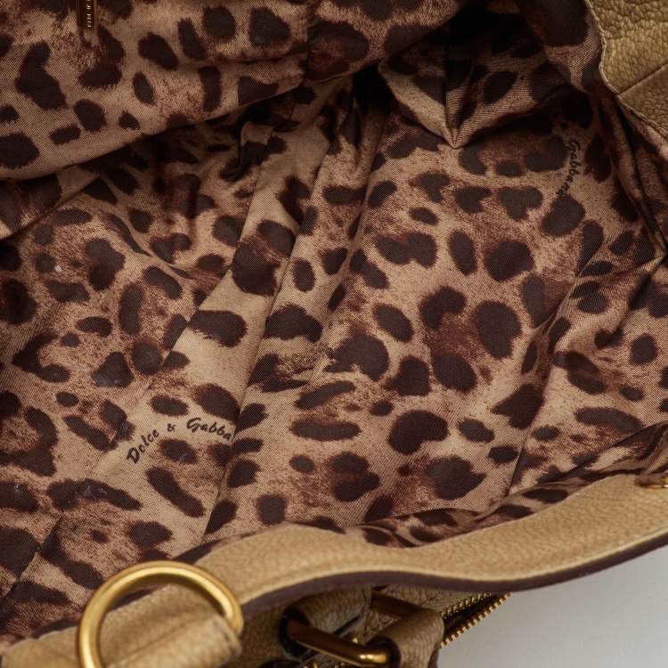 Pre Owned Dolce & Gabbana Beige Leather Miss Easy Way Boston Bag
