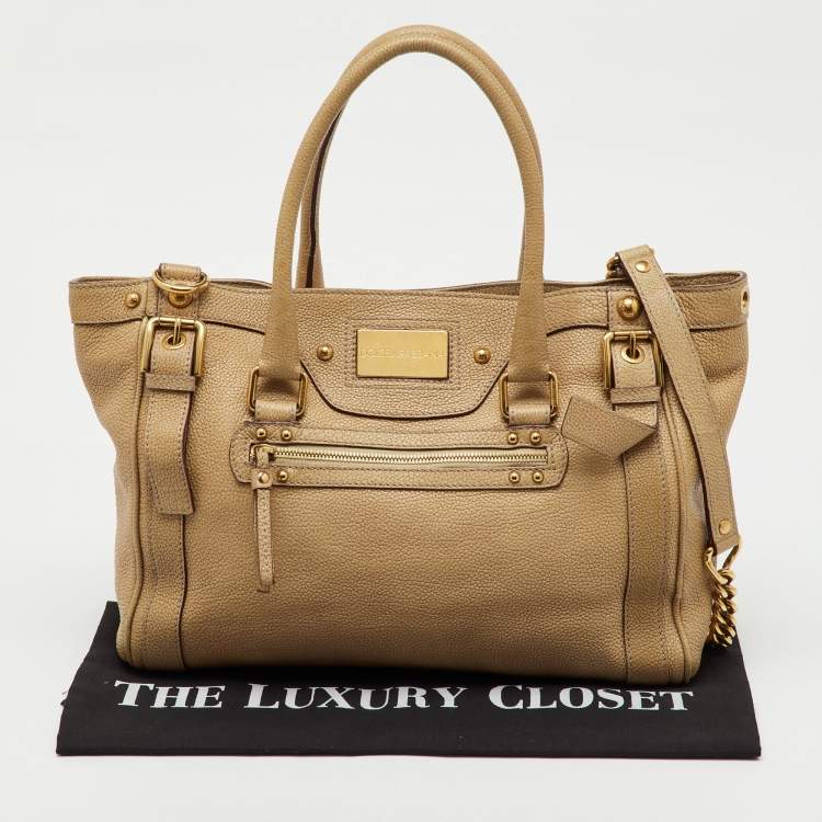 Pre Owned Dolce & Gabbana Beige Leather Miss Easy Way Boston Bag