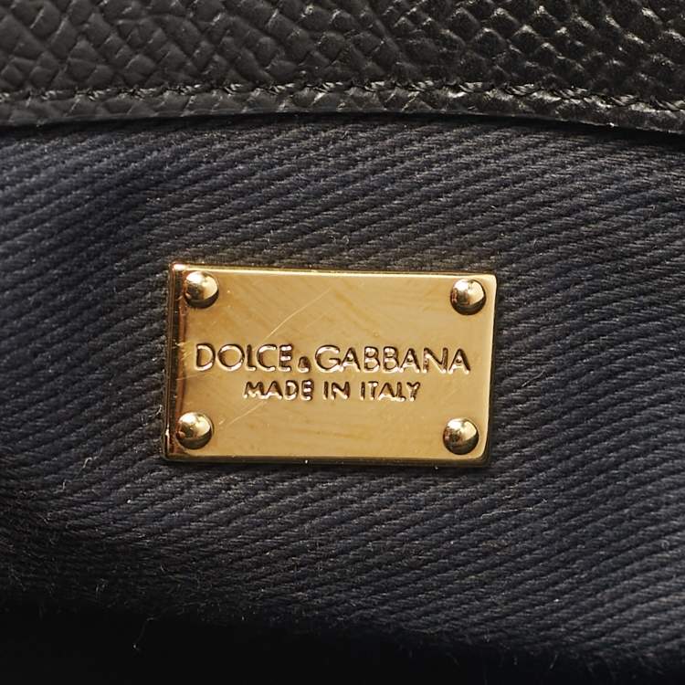 Pre Owned Dolce & Gabbana Black Leather Mini Miss Sicily Top Handle Bag