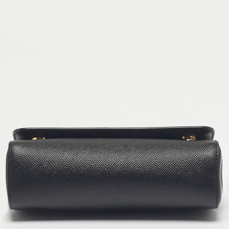 Pre Owned Dolce & Gabbana Black Leather Mini Miss Sicily Top Handle Bag