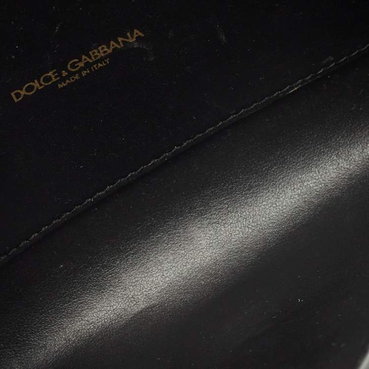 Pre Owned Dolce & Gabbana Metallic Grey Leather Devotion Belt Bag