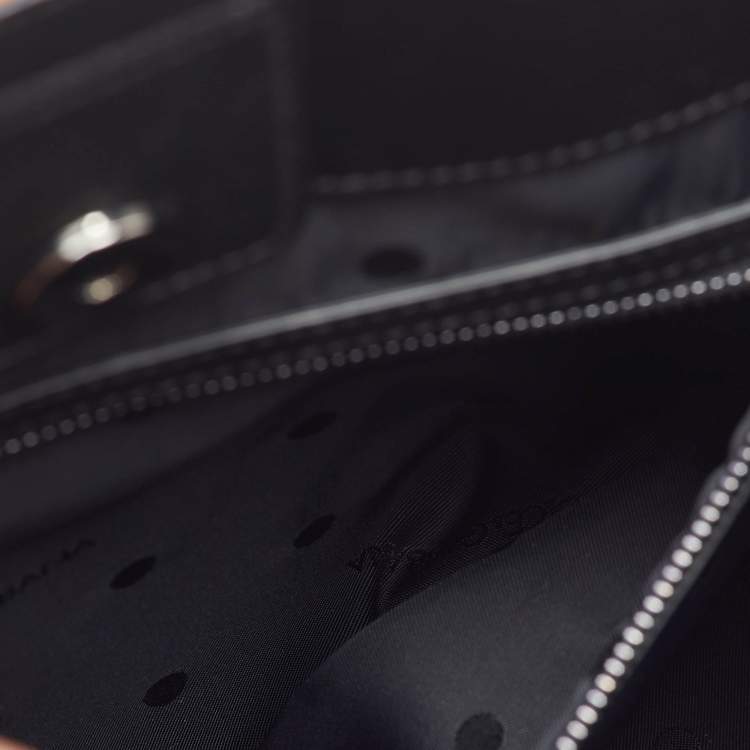 Pre Owned Dolce & Gabbana Orange/Black Canvas and Leather Embroidered Logo Shopper Tote