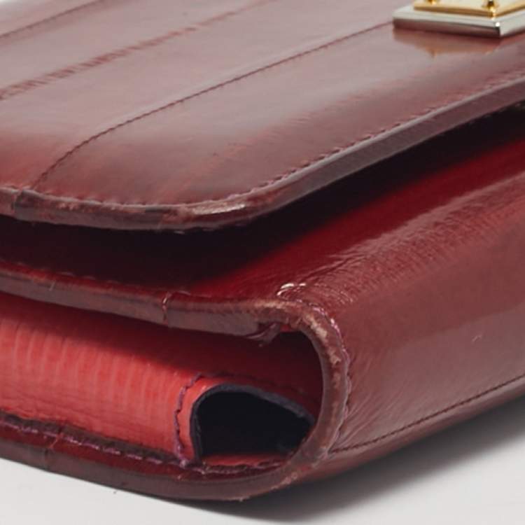 Pre Owned Dolce & Gabbana Multicolor Eel Leather Miss Sicily Von Wallet On Chain