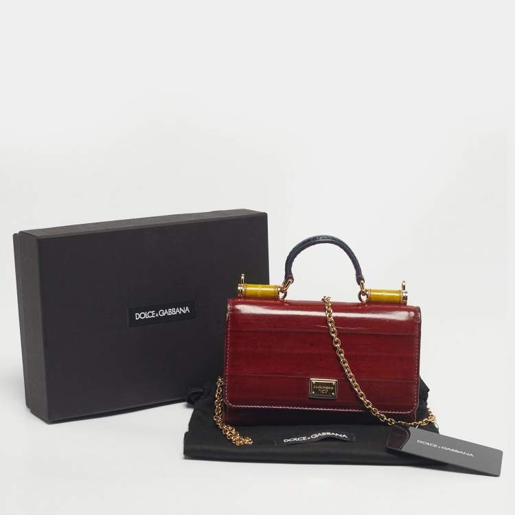 Pre Owned Dolce & Gabbana Multicolor Eel Leather Miss Sicily Von Wallet On Chain