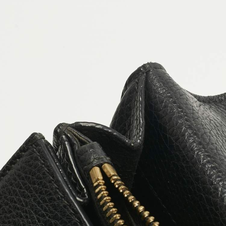 Pre Owned Dolce & Gabbana Black Leather Small Rosalia Shoulder Bag