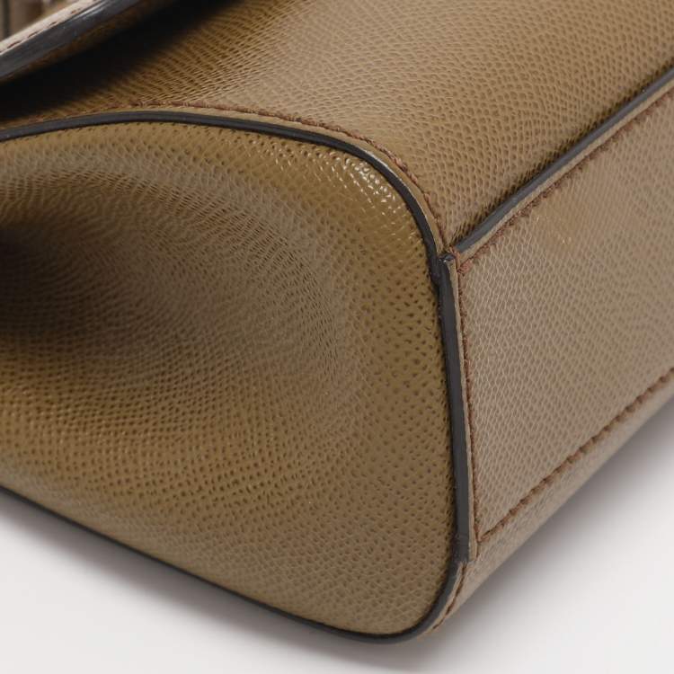 Pre Owned حقيبة دولتشي أند غابانا "ميس سيسيلي" جلد نقشة السحلية أخضر أفوكادو صغيرة بيد علوية