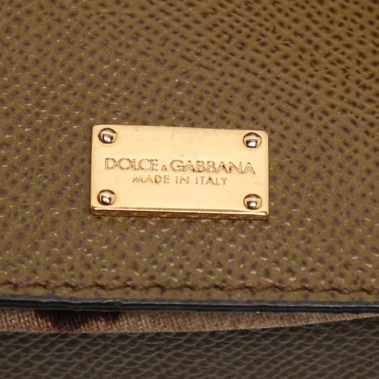 Pre Owned حقيبة دولتشي أند غابانا "ميس سيسيلي" جلد نقشة السحلية أخضر أفوكادو صغيرة بيد علوية