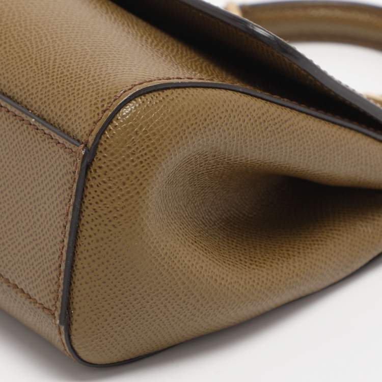 Pre Owned حقيبة دولتشي أند غابانا "ميس سيسيلي" جلد نقشة السحلية أخضر أفوكادو صغيرة بيد علوية