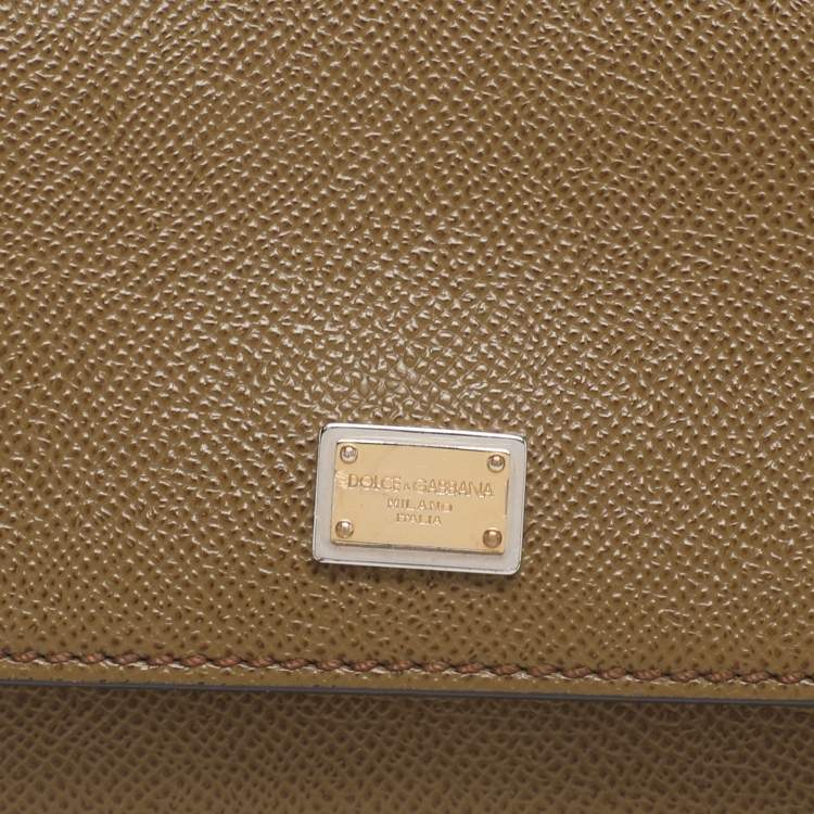 Pre Owned حقيبة دولتشي أند غابانا "ميس سيسيلي" جلد نقشة السحلية أخضر أفوكادو صغيرة بيد علوية