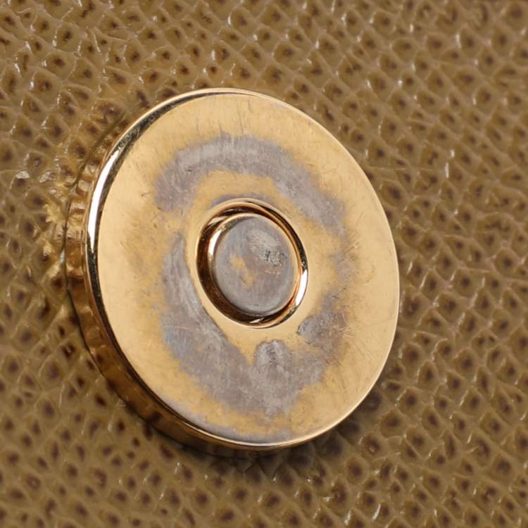 Pre Owned حقيبة دولتشي أند غابانا "ميس سيسيلي" جلد نقشة السحلية أخضر أفوكادو صغيرة بيد علوية