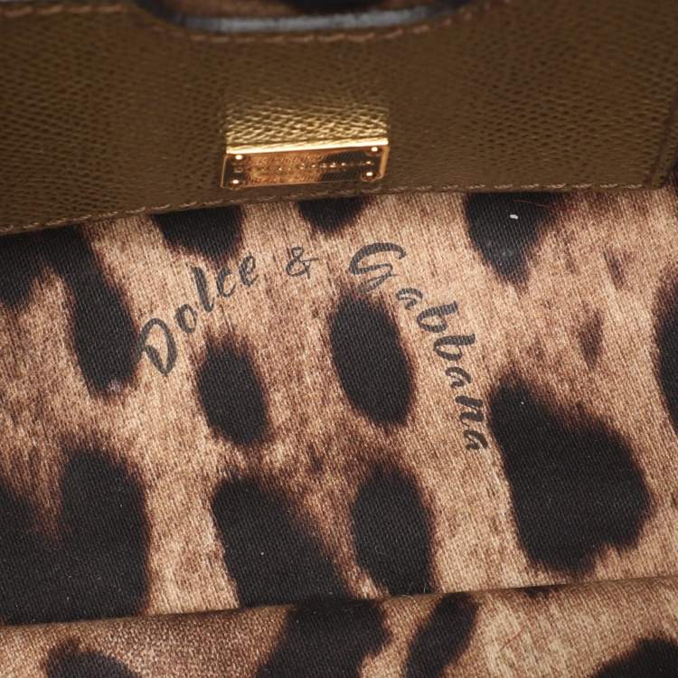 Pre Owned حقيبة دولتشي أند غابانا "ميس سيسيلي" جلد نقشة السحلية أخضر أفوكادو صغيرة بيد علوية