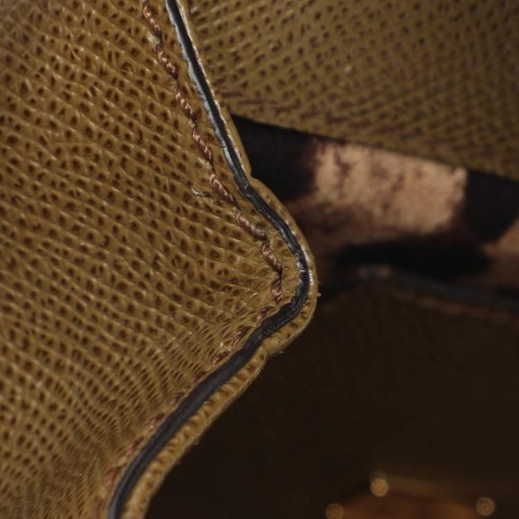 Pre Owned حقيبة دولتشي أند غابانا "ميس سيسيلي" جلد نقشة السحلية أخضر أفوكادو صغيرة بيد علوية